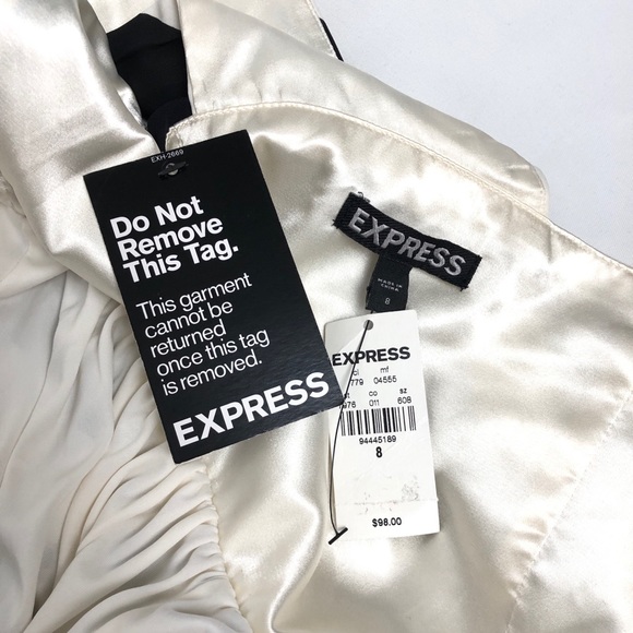 NEW Express Zebra Stripe One-Shoulder Dress Size 8 - Picture 5 of 6